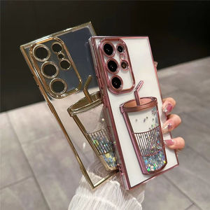 Diseñador de lujo taza de café arenas movedizas Bling brillo chica placa caja del teléfono para <span class=keywords><strong>Samsung</strong></span> S22 S23 S24 Ultra - Product Image 5