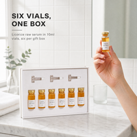 Sérum de réglisse brut 10ml, coffret cadeau de 6 flacons, fabricant cosmétique OEM ODM personnalisé pour peaux sèches