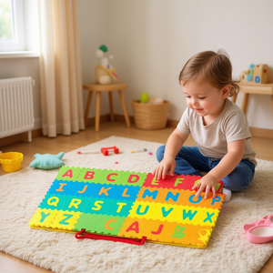 Tapis de jeu avec lettres, 26 pièces dans un sac, pour enfants, apprentissage de l'alphabet - Product Image 3