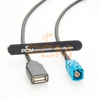 Cable de Datos Automotriz Blindado USB a Fakra HSD de 4 Pines, Conector Hembra y Macho para Cámara de Vehículo, Sistema de Infoentretenimiento, Pantallas