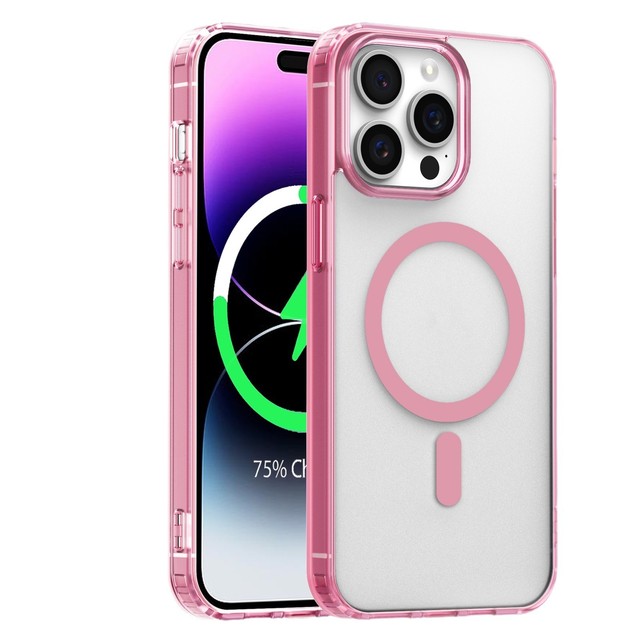 Luxury Wireless Charger Magnetic Phone Case for iPhone 16 Pro Max 15 14 Plus 13 12 11 Pro XS MAX XR 7 8 Clear Hard Acrylic Cover