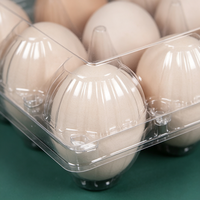 Conteneur à œufs en plastique transparent à 12 alvéoles, avec couvercle rabattable, sûr pour les aliments, empilable, jetable, pour l'emballage des œufs en gros pour les fermes et la vente au détail