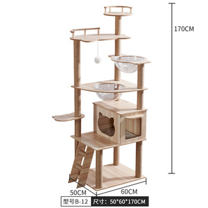 Hot Sale <strong>Large</strong> <strong>Cats</strong> Condo <strong>Trees</strong> Play Furniture Scratcher Classic Wood <strong>Cat</strong> Ceiling <strong>Tree</strong> Tower Multi-Layer <strong>Climbing</strong> Frame - Product Image 5
