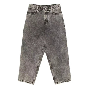 Le gambe affusolate a vita alta 100% da <span class=keywords><strong>uomo</strong></span> in cotone blu chiaro su misura danneggiano i <span class=keywords><strong>Jeans</strong></span> <span class=keywords><strong>Jeans</strong></span> larghi - Product Image 2