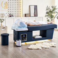 Chuque Lit de lavage de cheveux électrique avec massage et thérapie crânienne, pour Spa Thaï, Salon de Beauté et Salon de Coiffure, en cuir, inclinable, avec circulation d'eau