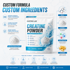 Creatina Monohidrato en Polvo al por Mayor, Vitamina C, Potencia y Rendimiento, Recuperación Muscular, Suplemento Deportivo, Fórmula y Sabor Personalizados OEM - Product Image 5