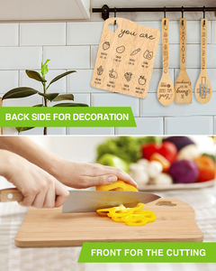 Ensemble de planches à découper en bambou Christian avec 3 spatules en bois gravées, planche à charcuterie ondulée avec verset biblique, ensemble de cadeaux d'ustensiles de cuisine - Product Image 4
