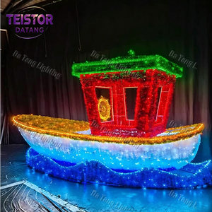 Sculpture géante lumineuse de bateau à voile de Noël : un repère festif pour les centres de villégiature, les places publiques et les centres commerciaux - Product Image 5