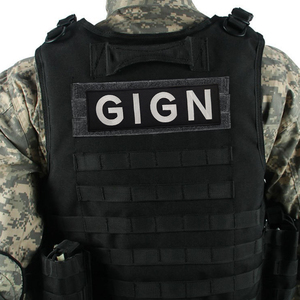 Patch brodé tactique sportif GIGN France <span class=keywords><strong>Gendarmerie</strong></span> avec boucle auto-agrippante 10*4CM (blanc et noir) pour manteaux - Product Image 4