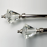 Ensembles de tringles à rideaux réglables de luxe en métal écologique, modernes, à double rail, avec accessoires de finition en cristal, personnalisables, vente en gros