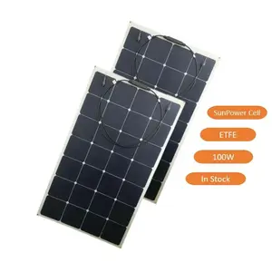 待售库存100瓦16.5v柔性太阳能电池板etfe Sunpower硅太阳能电池125x125mm毫米工厂低价0.7美元/瓦