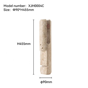 Ensemble <span class=keywords><strong>de</strong></span> sculptures décoratives <span class=keywords><strong>de</strong></span> table en marbre naturel <span class=keywords><strong>de</strong></span> luxe, travertin, Dia90*455 Dia120*260, multicolores, décoration moderne pour la maison - Product Image 6