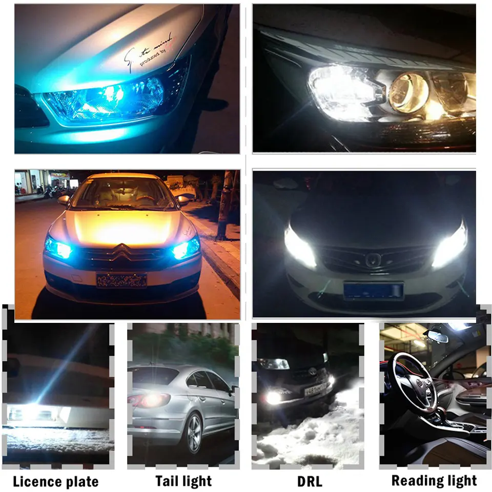 Luz Led blanca para coche, lámpara de techo con bombilla de lectura DRL, T10, W5W, 6000K, 12V, novedad