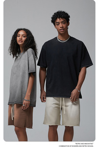 Camiseta de Hombre Unisex de Alta Calidad, 100% Algodón, Cuello Redondo, Estilo Vintage, Lavada, 200-300 g/m², Peso Pesado, Estilo Urbano - Product Image 2