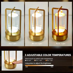 Lampe de table à commande tactile rechargeable par USB, lumière LED à intensité variable, blanc chaud, sans fil, pour chambre à coucher, restaurant, décoration de la maison - Product Image 5