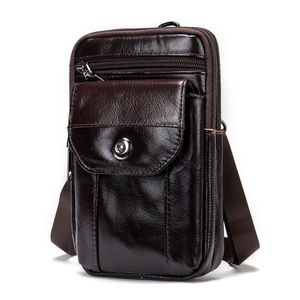 Borsa da cintura personalizzata in vera pelle borsa a portafoglio per telefono per <span class=keywords><strong>uomo</strong></span> custodia per fondina ad anello <span class=keywords><strong>marsupio</strong></span> borsa a tracolla Messenger da viaggio - Product Image 1