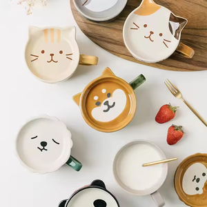 Mug à café en céramique style Ins avec motif dessin animé peint, 401-500ml, vaisselle de fête et domestique, couleur et logo personnalisables, compatible lave-vaisselle - Product Image 4