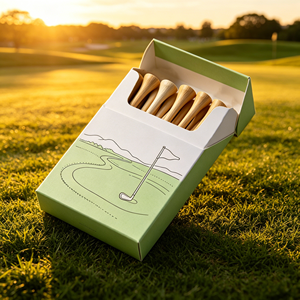 Tees de golf de bambú de almidón de maíz de color negro decorativos para interiores, tees de práctica de cuero, simulador de golf rosa para máquina, paquete de tees. - Product Image 1