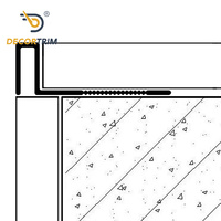 DECORTRIM Bande de garniture de carrelage en aluminium métallique personnalisée pour décoration de plafond mural Protection d'angle Accessoires de carrelage