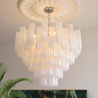 Lustre en cristal de verre de Murano de style français, type branche, LED, fabriqué à la main, vente directe d'usine, éclairage transfrontalier