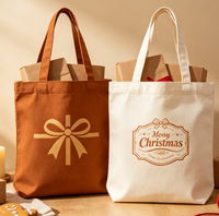 Sac de courses en toile à thème de Noël, sac d'emballage textile en gros, sac de transport en tissu avec logo personnalisé
