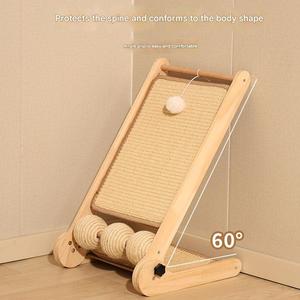 Griffoir pour <span class=keywords><strong>chat</strong></span> en bois massif écologique moderne, pliable en forme de L, réglable, protecteur de meubles pour les grands chats - Product Image 4