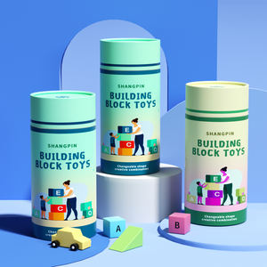 Contenitori regalo per bambini impermeabili di fascia alta in tubi di carta modello cartone animato Mini giocattolo mattoncini giocattolo - Product Image 6