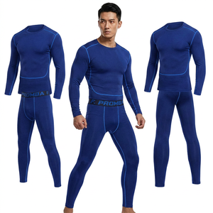 Conjunto Deportivo MERITORIOUS INTERNATIONAL para Hombre, Camiseta de Manga Larga y Pantalones Azules, Diseño Geométrico, Tejido de Secado Rápido, Algodón y Spandex - Product Image 6