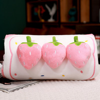 Selimut Flanel Motif Buah, Hadiah Selimut Mobil, Mainan Buah Plush, Selimut Tidur Siang Kantor, Selimut AC, Selimut Perjalanan, Bantal Sandaran