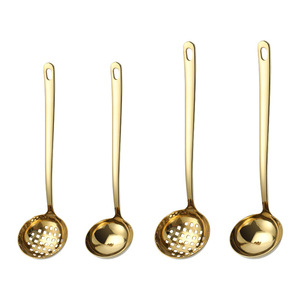 Lüks 18/10 paslanmaz çelik otel kaşık seti restoran büfe için kase ve çorba kepçesi kaşık ile ayakta tencere hizmet - Product Image 5