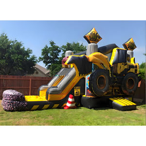 Château gonflable de construction, excavatrice, PVC, Hupfburg, toboggan aquatique et sec combinés, thème <span class=keywords><strong>Monster</strong></span> Truck, château gonflable pour enfants - Product Image 2