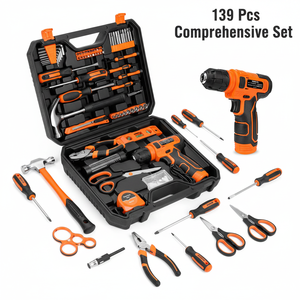 IFIXPRO 139 Piece 8V Cordless Tool Kit Power Tool Kit <b>Set</b> for General Home Repair Tool Kit Household General Repair Tool Kit - Product Image 1