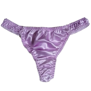 Tanga de Seda 100% de Calidad con Logotipo Personalizado, Ropa Interior Femenina de Tiro Bajo, Lisa, Teñida, Sexy, con Lazo, Antibacteriana y Transpirable de Fábrica - Product Image 1