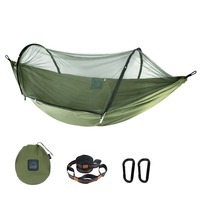 Hamac moustiquaire portable en tissu parachute de nylon léger pour camping extérieur, 270cm*140cm, pour 1-2 personnes, modèle OEM en stock