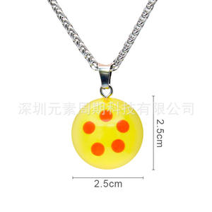 Collar con Colgante de Bola de Dragón, Bola de Resina de 7 Estrellas, Joyería de Regalo Unisex, Cadena de Acero Inoxidable, Estilo Lindo - Product Image 4