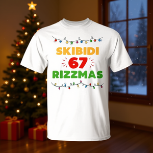 Camiseta navideña Skibidi 67 Rizzmas Tri-Blend Gen Z Slang Xmas Holiday Shirt - Product Image 3
