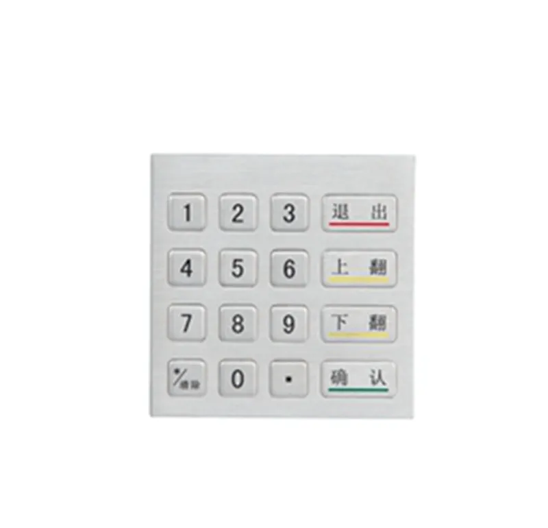 4x4 Matrix IP65 Waterproof Access Control ATM Terminal Vending Machine Industrial Numeric Metal Keypad Stainless Steel Keyboard