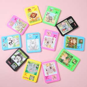 Mini animale scorrevole parola griglia Montessori educativo classico <span class=keywords><strong>gioco</strong></span> <span class=keywords><strong>di</strong></span> apprendimento in plastica 12 Pc Puzzle giocattoli per bambini ragazzi ragazze - Product Image 1