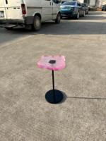 Table basse en acrylique de haute qualité au design moderne, forme de fleur, table d'appoint rose en acrylique, meubles de salon
