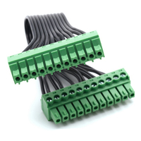 Câble de raccordement à bornier enfichable 3,81 mm, faisceau de câbles à connecteur à vis 10/12 broches vert pour automatisation PLC, personnalisable OEM