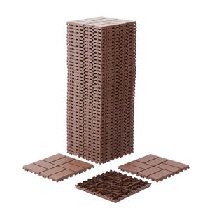 Azulejos de cubierta de enclavamiento de plástico DB, paquete de 44 azulejos de cubierta de PVC para Patio, 12 "x 12", cuadrados, impermeables, para exteriores, para todo tipo de clima - Product Image 5