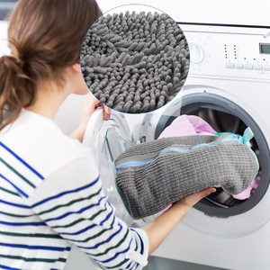 Chenille Shoe Cleaning Bag 39x19Cm With Zipper Rectangle Wash Bag For Shoes Laundry Protection Durable Clean Cover - Product Image 4