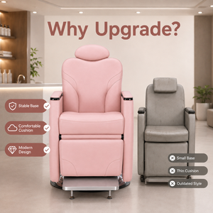 Poltrone da Parrucchiere XFMC Moderne e di Lusso, Girevoli e Regolabili in Altezza, Colore Rosa Italiano, Poltrone Elettriche Professionali per Barbieri - Product Image 4