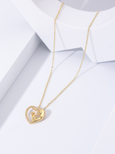 Collier avec pendentif en forme de cœur, bijoux fantaisie, bijoux mère-enfant, collier d'amour, cadeaux pour <span class=keywords><strong>la</strong></span> fête des mères - Product Image 3
