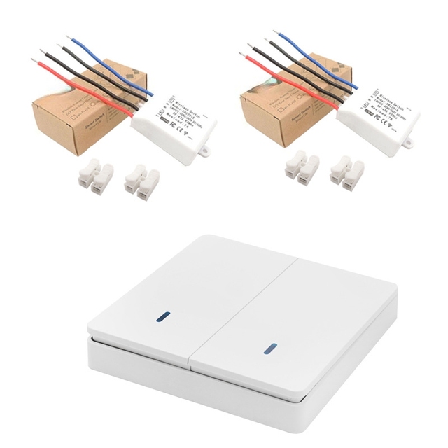 Wireless remote control switch for household use no wiring free pasting switch AC110V 220V single circuit breaker RF433M