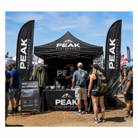 Tente de stand d'exposition extérieur avec ensemble de drapeaux plume pour salons professionnels et promotion d'événements, personnalisation OEM