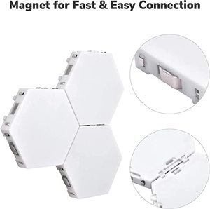 <span class=keywords><strong>Lampe</strong></span> tactile quantique hexagonale Led, murale nid d'abeille Rechargeable, piles, détecteur tactile, éclairage de nuit - Product Image 4