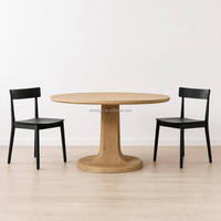 Table à manger ronde en bois de style moderne du milieu du siècle, 60 pouces, meubles de salle à manger, taille personnalisable