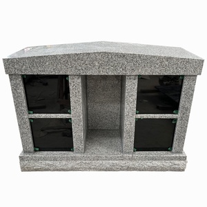 Banc de cendres en granit autoportant, Double niche, conception de pierre tombale, 48 - Product Image 1