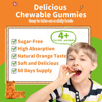 Gummies au magnésium OEM Calms, Gummies L-Théanine pour la concentration avec Vitamine D, B6, Mélisse, Fleur de la Passion, Extrait de Camomille